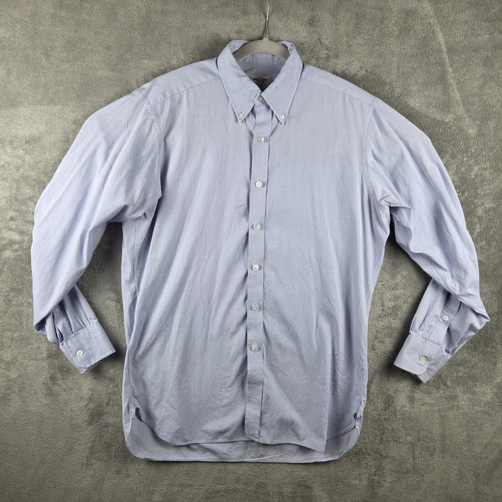 Turnbull & Asser Bespoke Dress Shirt Mens M-16 Blue London Career Business